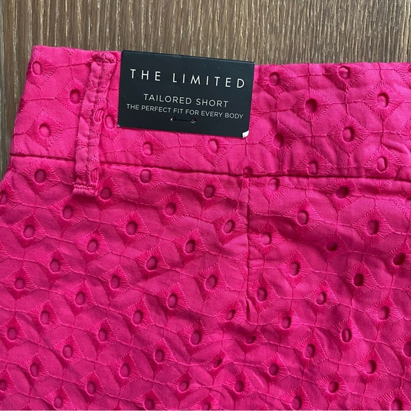 NWT The Limited Hot Pink Eyelet Tailored Shorts Cotton Pockets - Picture 8 of 16